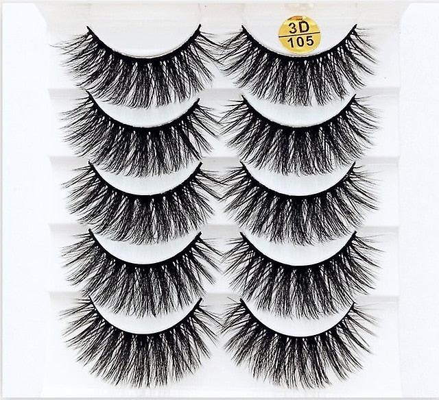 Slowmoose 3d Faux Mink Natural Thick Long False Eyelashes 5 pairs 105