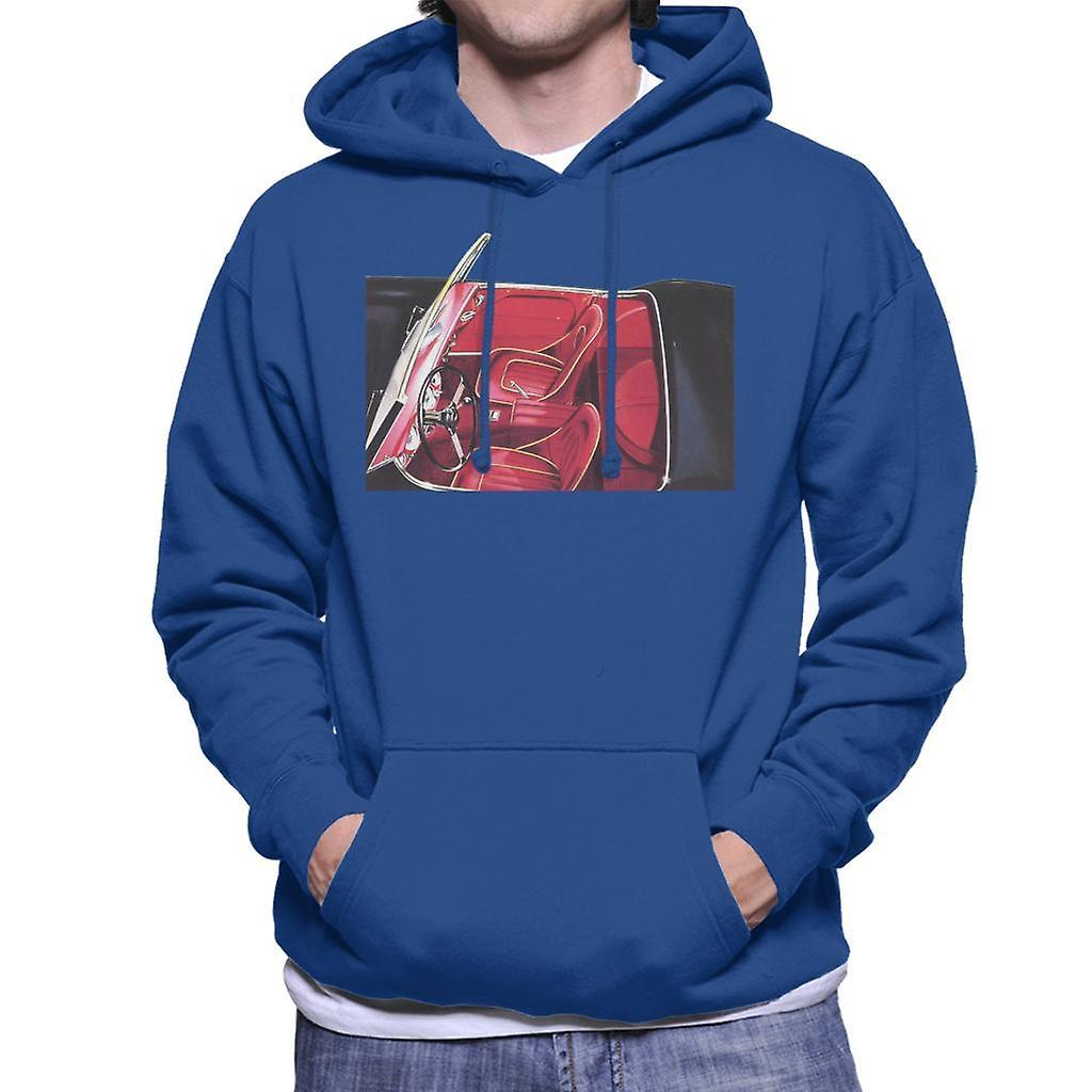 Austin Healey View Of Seats British Motor Heritage Men's Hooded Sweatshirt Royal Blue Medium