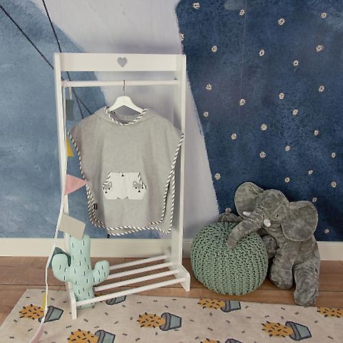 Puckdaddy Bath Poncho Foxi 57x84 cm Baby Poncho with HoodEd Fox Pattern in Grey