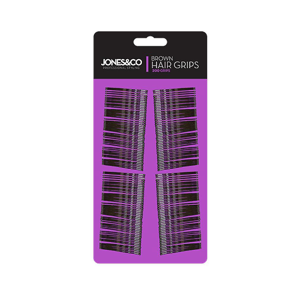 Jones & Co Kirby Hair Grips Pack Of 200 ~ Brown