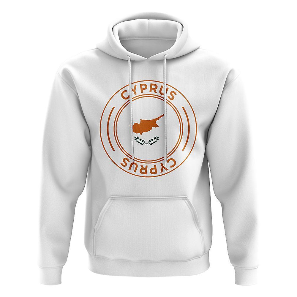 UKSoccerShop Cyprus Football Badge Hoodie (White) XXLW