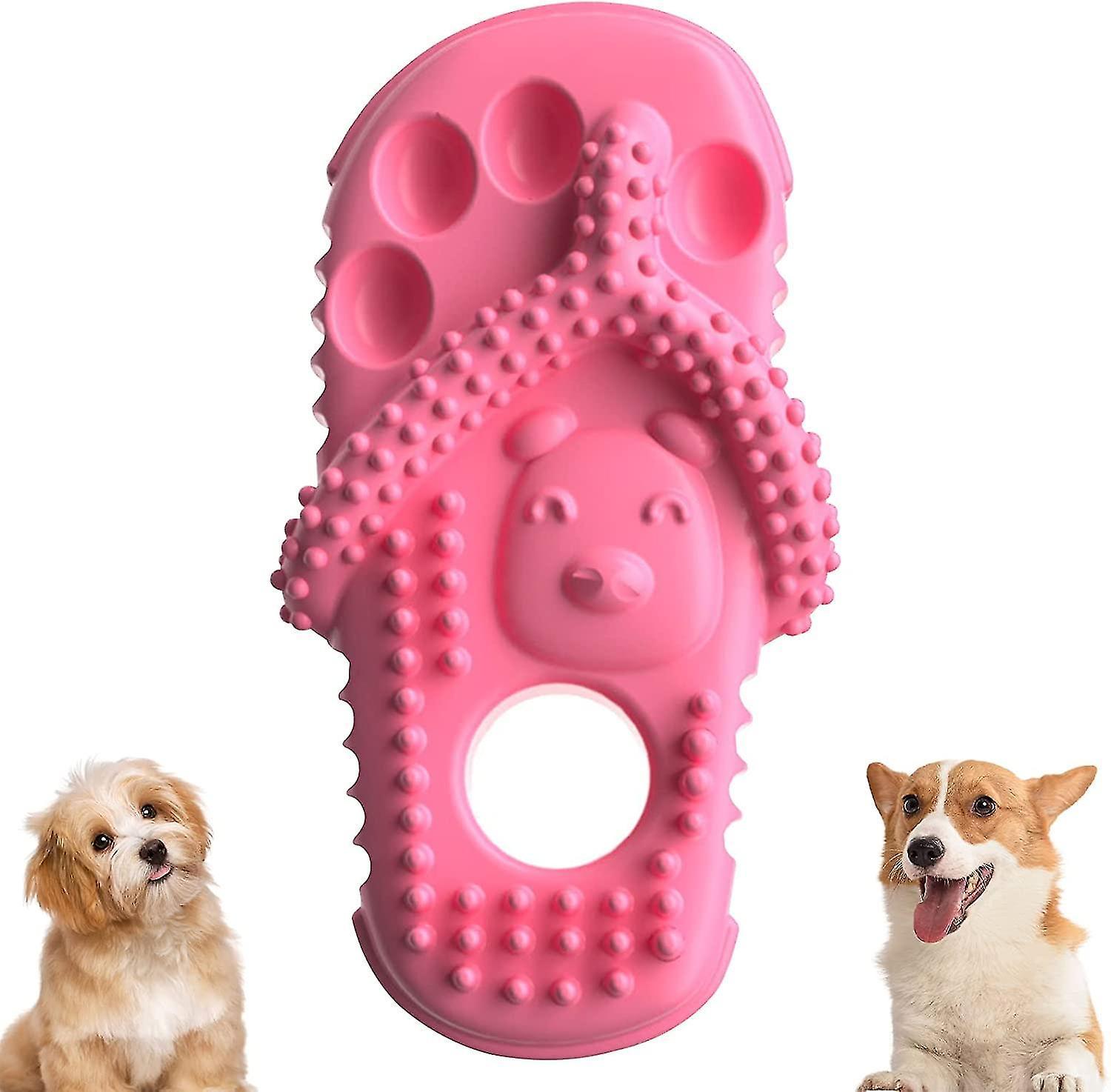 Tianzun Dog Chew Toys For Aggressive Chewers, Slipper Shape Dog Chew Toys Durable Dod Toy For Training Teeth Cleaning Rose red