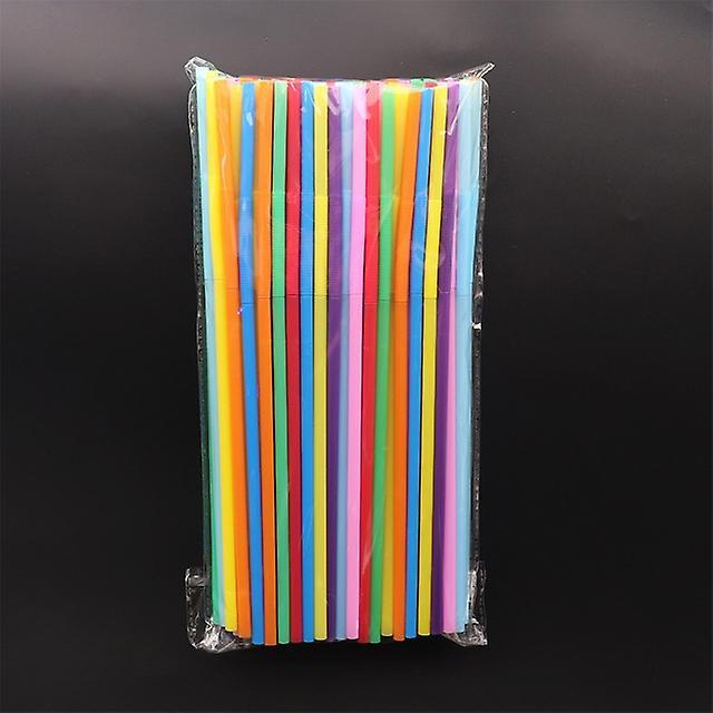 LNMHYTZ 100pcs 26cm Colorful Disposable Plastic Straws Curved Straws Extra Long Bendable Cocktail Drinking S Multicolor