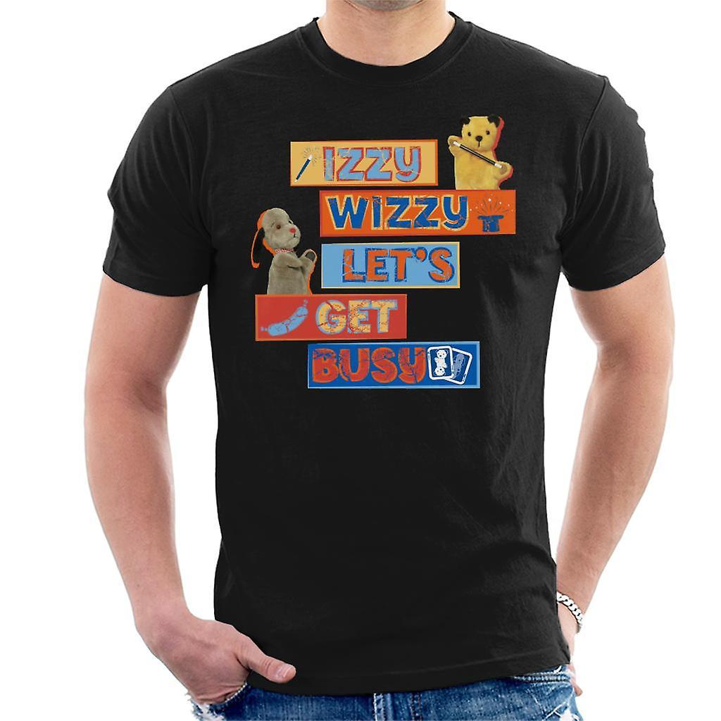 Sooty Izzy Wizzy Let's Get Busy Men's T-Shirt Black Medium