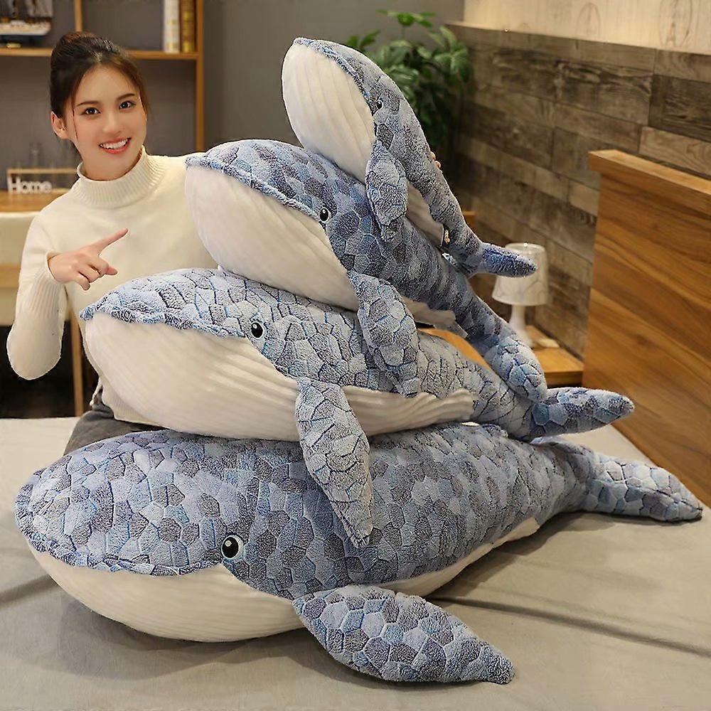 Stuffed Animals 50-110cm Giant size Whale Plush Toy Blue Sea Animals Stuffed Toy Huggable Shark Soft Animal Pillow Kids Gift 70cm