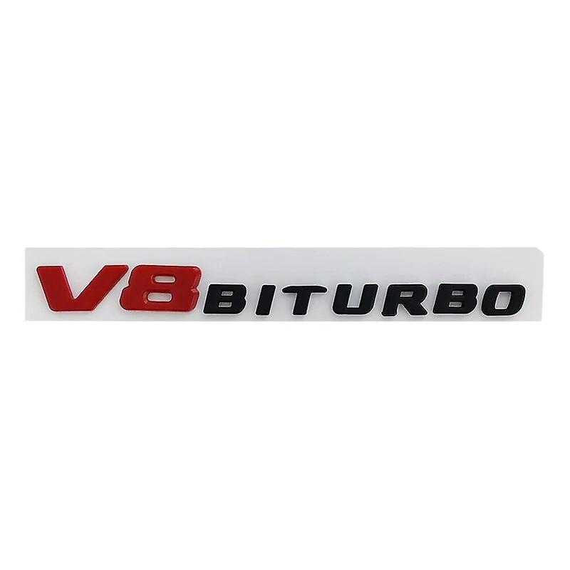 Hikig 3d Abs V8 Biturbo Emblem Car Fender Badge Decal For Mercedes C63s W205 W212 C63 E63 Cls63 Amg V8 Biturbo Sticker Accessories Red Black 17-23