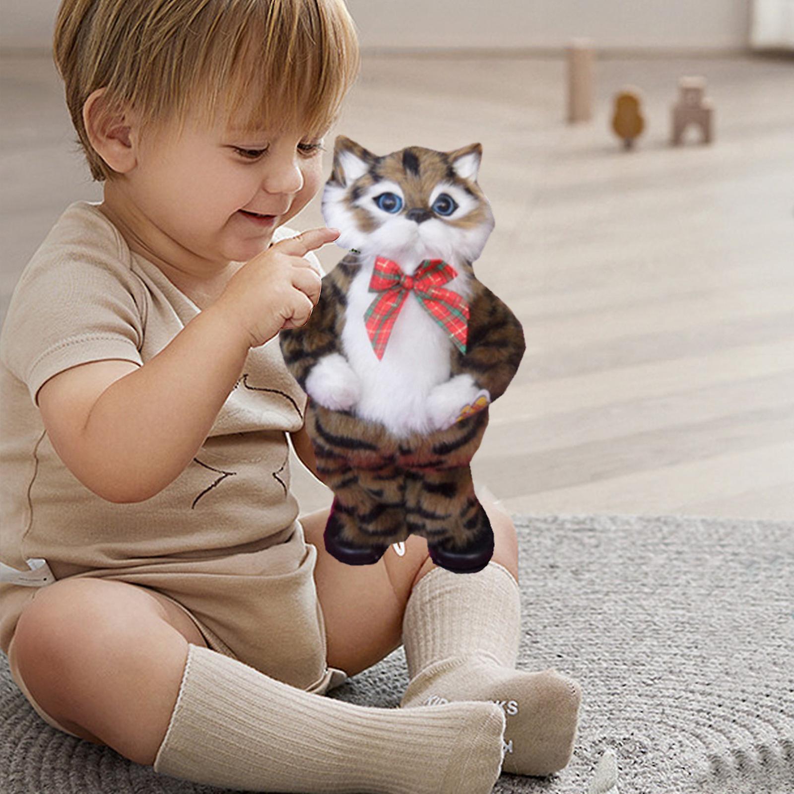 unbrand Electric Plush Simulation Toys, Cute Kittens, Singing And Dancing, Cats, Children's Toys Brown