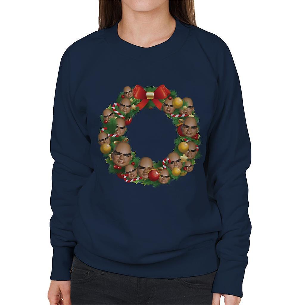 Thunderbirds Christmas Wreath Multiface The Hood Women's Sweatshirt Navy Blue XX-Large