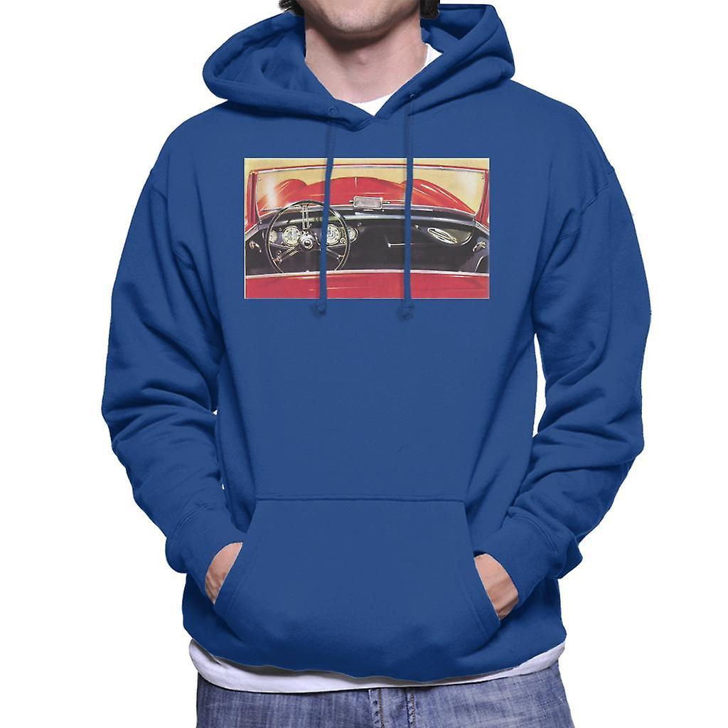 Austin Healey Drivers Seat British Motor Heritage Men's Hooded Sweatshirt Royal Blue XX-Large