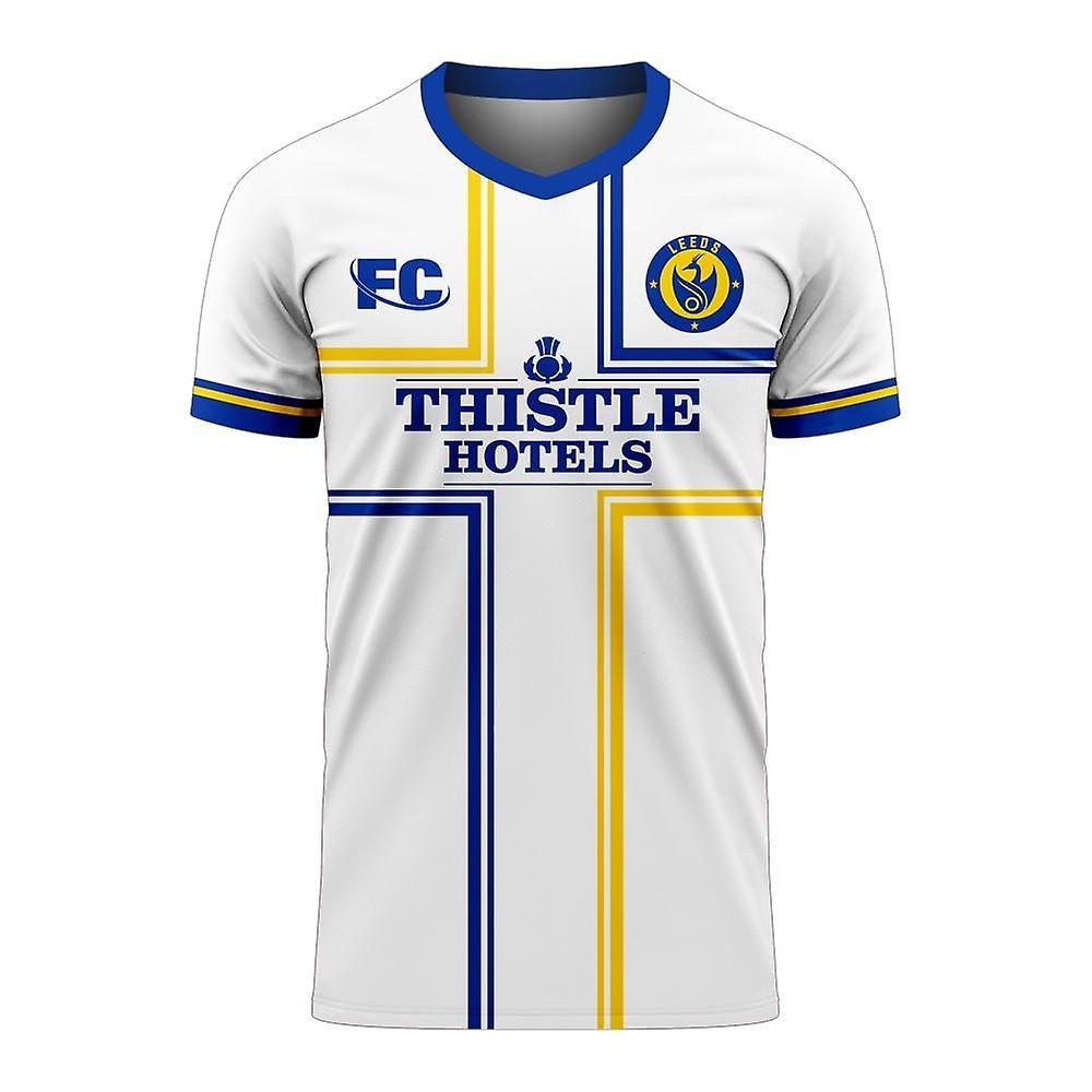 Leeds 2020-2021 Home Concept Football Kit (Fans Culture) - Little Boys White LB 6-7yrs (116-122cm)