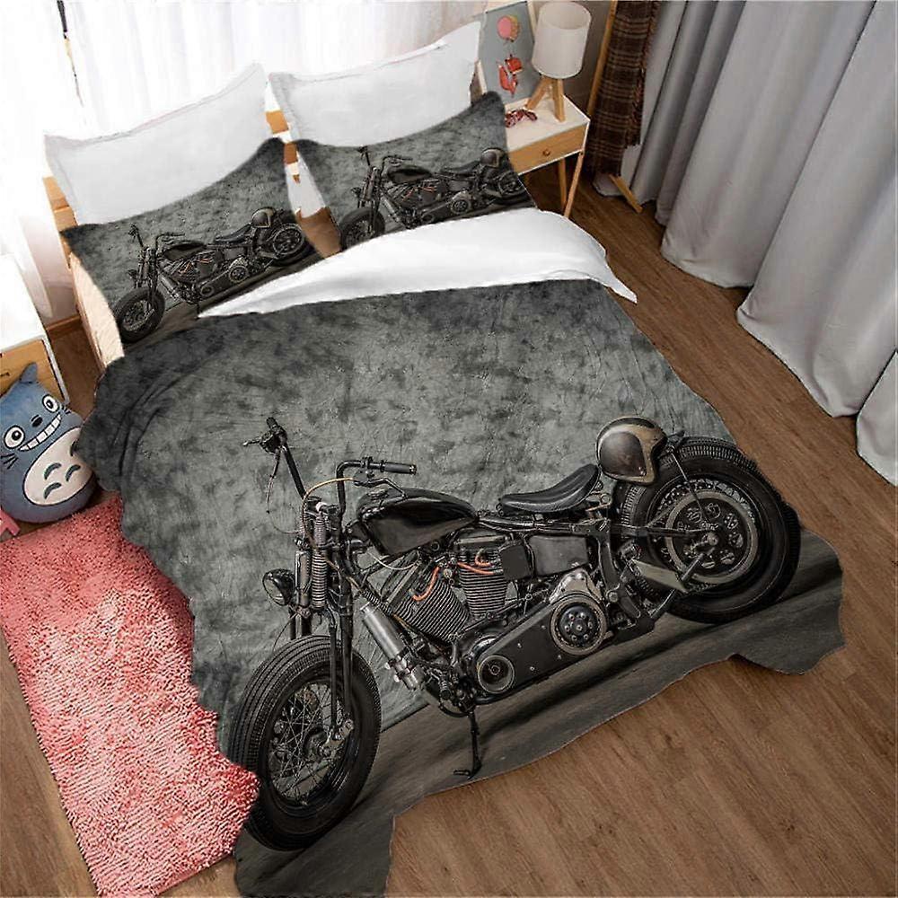 Kerota Bedding Sets D Motorcycle Color Digital Printing Duvet Cover and Pillowcase Polyester Zipper Closure Boys 135*200 CM King220x240cm