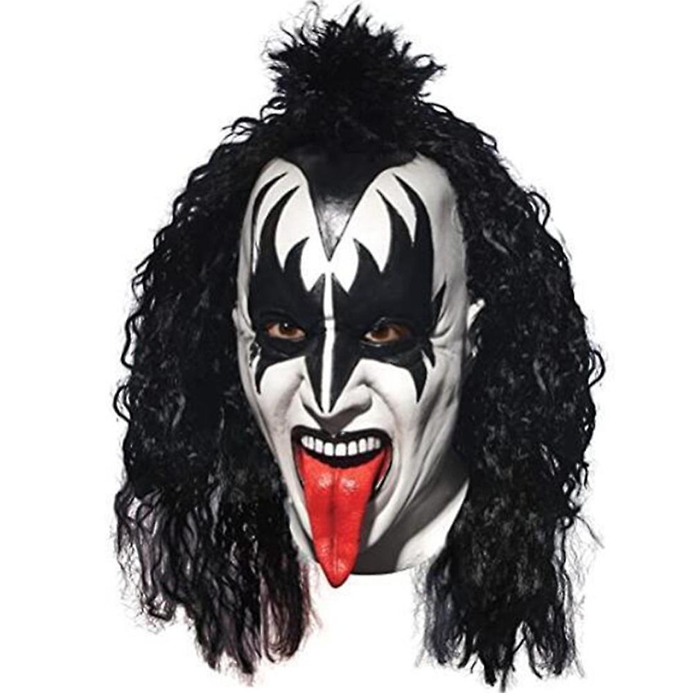 Waytogo Kiss Band Gene Simmons Latex Mask Cosplay Party Fancy Dress Costume Supplies