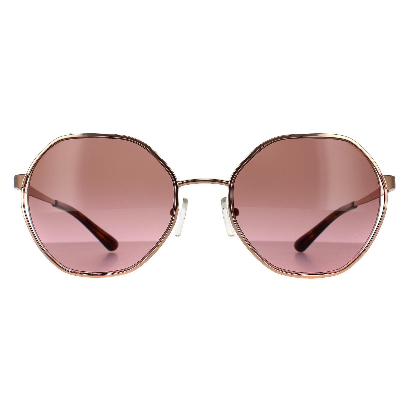 Round Rose Gold Brown Pink Gradient Sunglasses