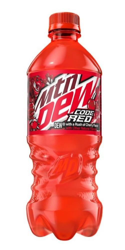 Mountain Dew MTN DEW Code Red Cherry Soda Beverage 20 oz., 1 Single Bottle