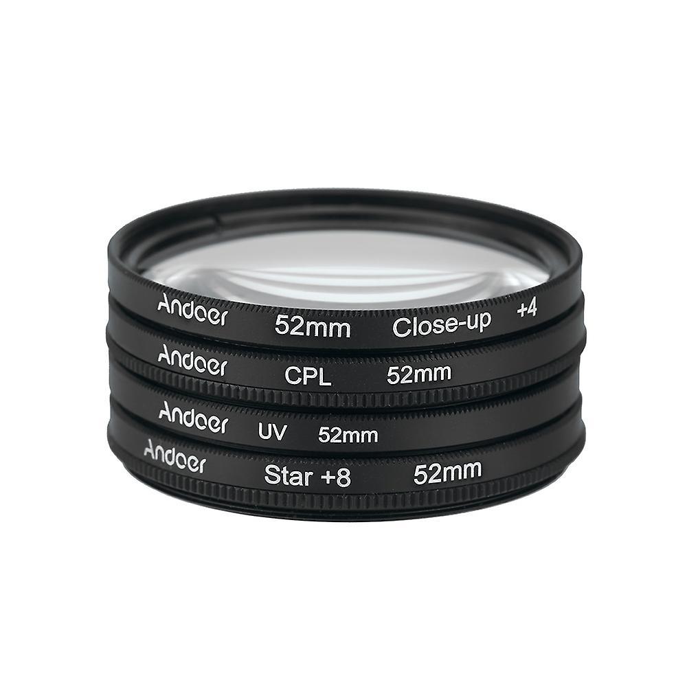 Andoer 52mm UV+CPL+Close-Up+4 +Star 8-Point Filter Circular Filter Kit Circular Polarizer Filter Mac