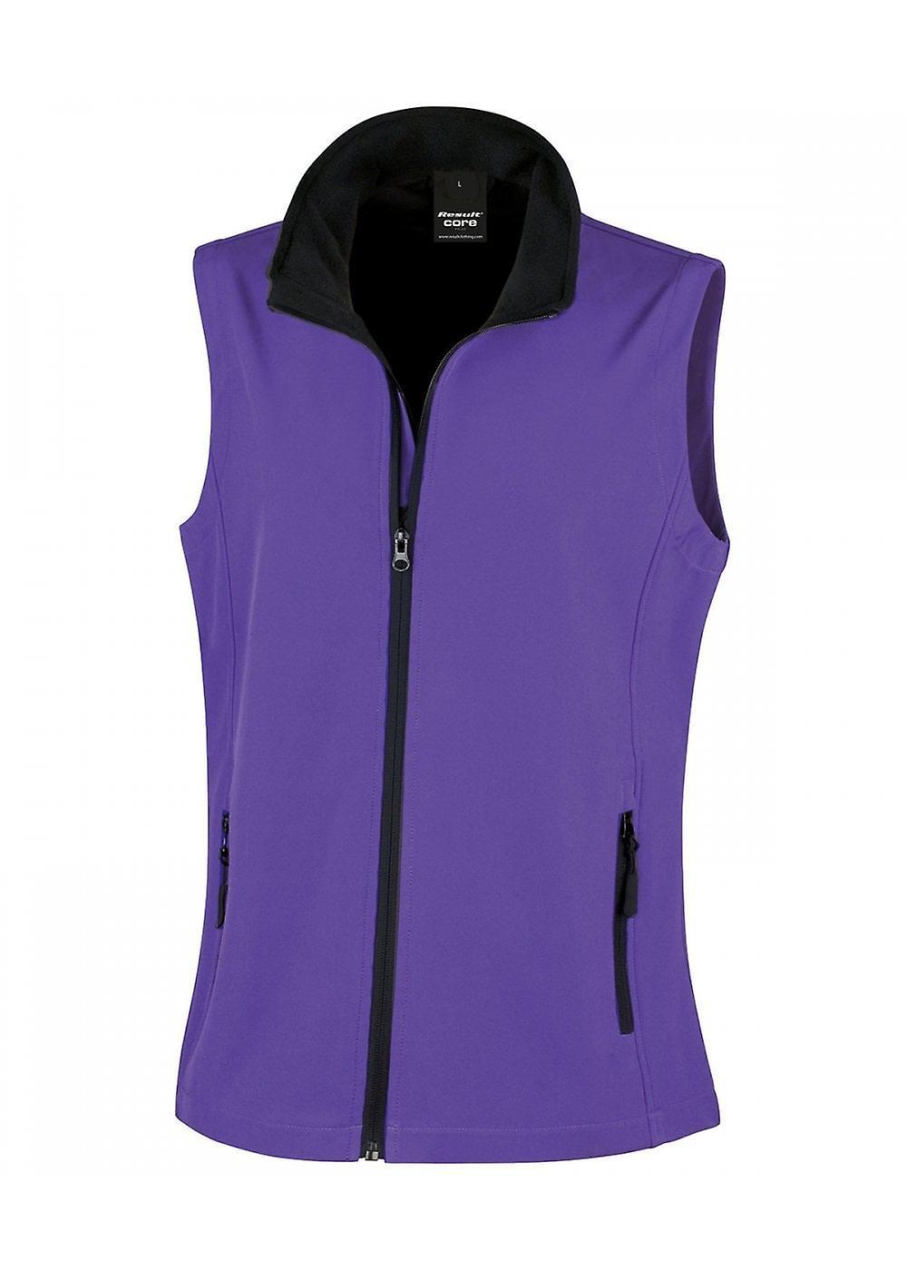 Women's Result Core Women's Printable Softshell Bodywarmer R232F Purple / Black M