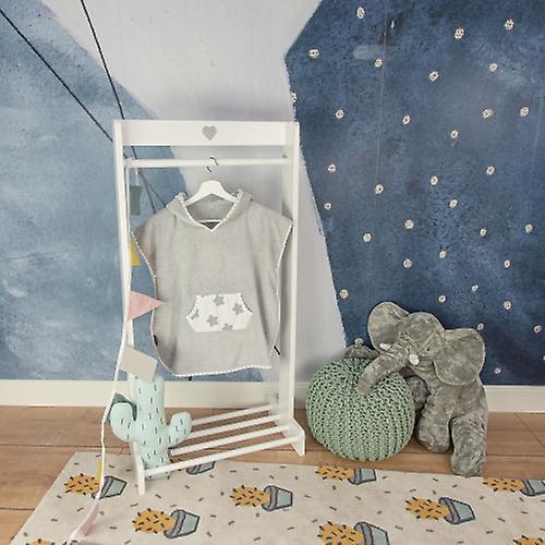 Puckdaddy Bath Poncho Freya 57x84cm Baby Poncho with Hood with Star Pattern in Grey