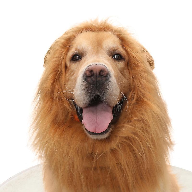 Frusde Lion Mane for Dog, Realistic & Funny Lion Mane for Dogs, Dog Lion Mane Costume, Realistic Mane with Ears for Small Medium Large Dogs, Pet Ha...