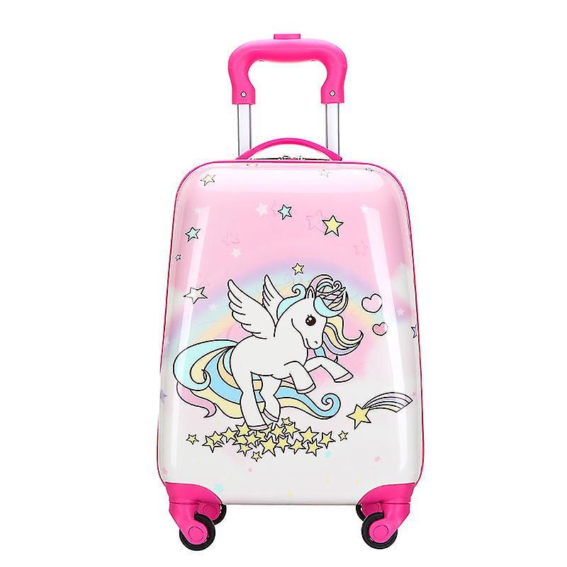 Redkid Ru In Stock 18 Inch Kids Luggage Cute Cartoon Travel Suitcase Children Rolling Luggage Case Cabin Trolley Luggage Bag Gift Pink unicorn 18inch