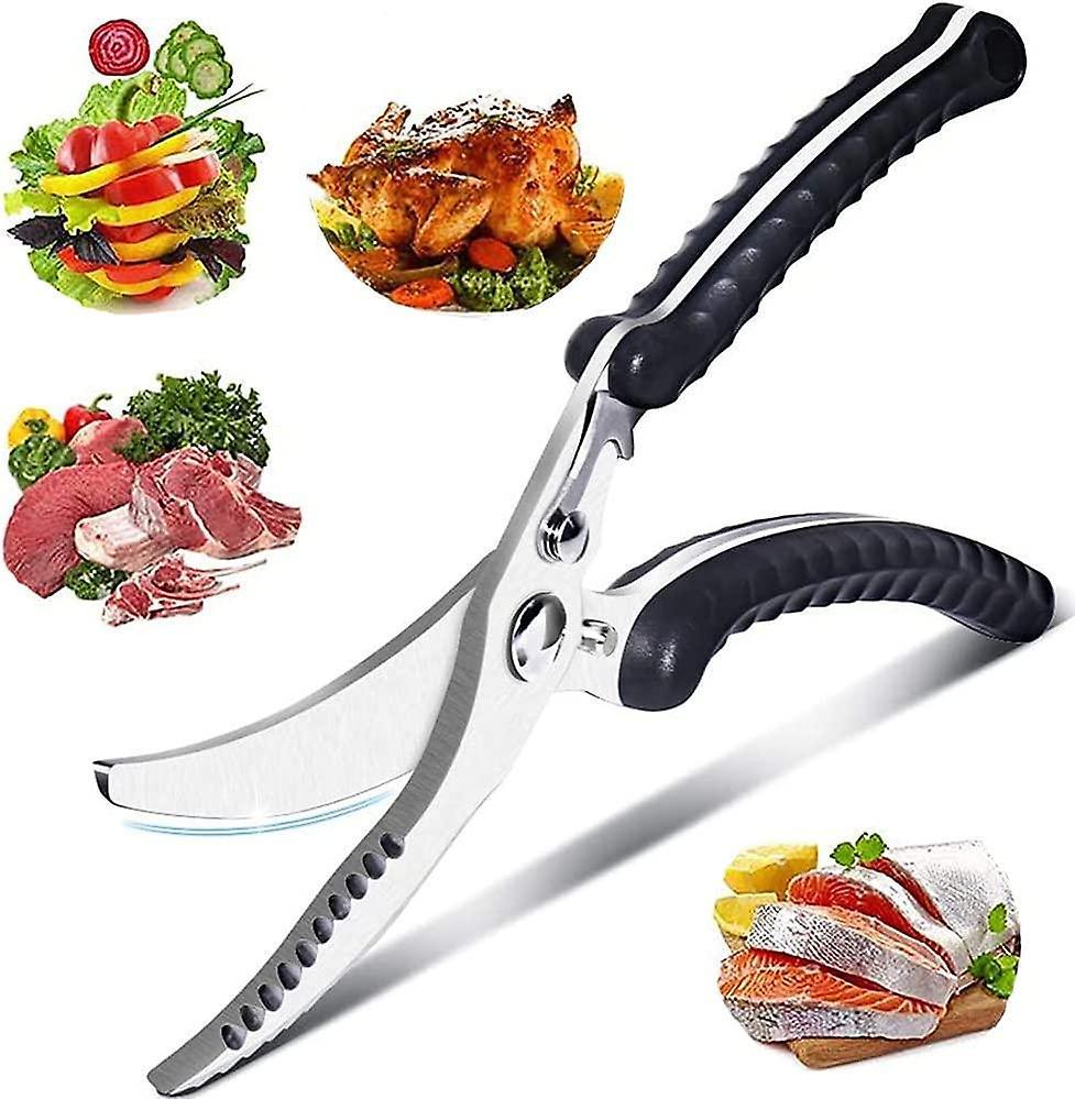 unbrand Kitchen Scissors, Poultry Scissors, Stainless Steel Kitchen Shears, Kitchen Scissors With Non-Slip H