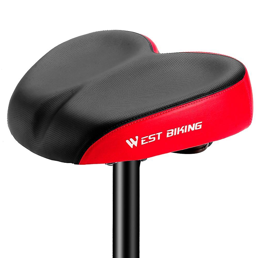 WEST BIKING Ergonomic Bicycle Replacement Saddle Soft Widen Thicken Road Bike Cushion Long Distance Riding Comfortable Shockproof Cycling Seats Red