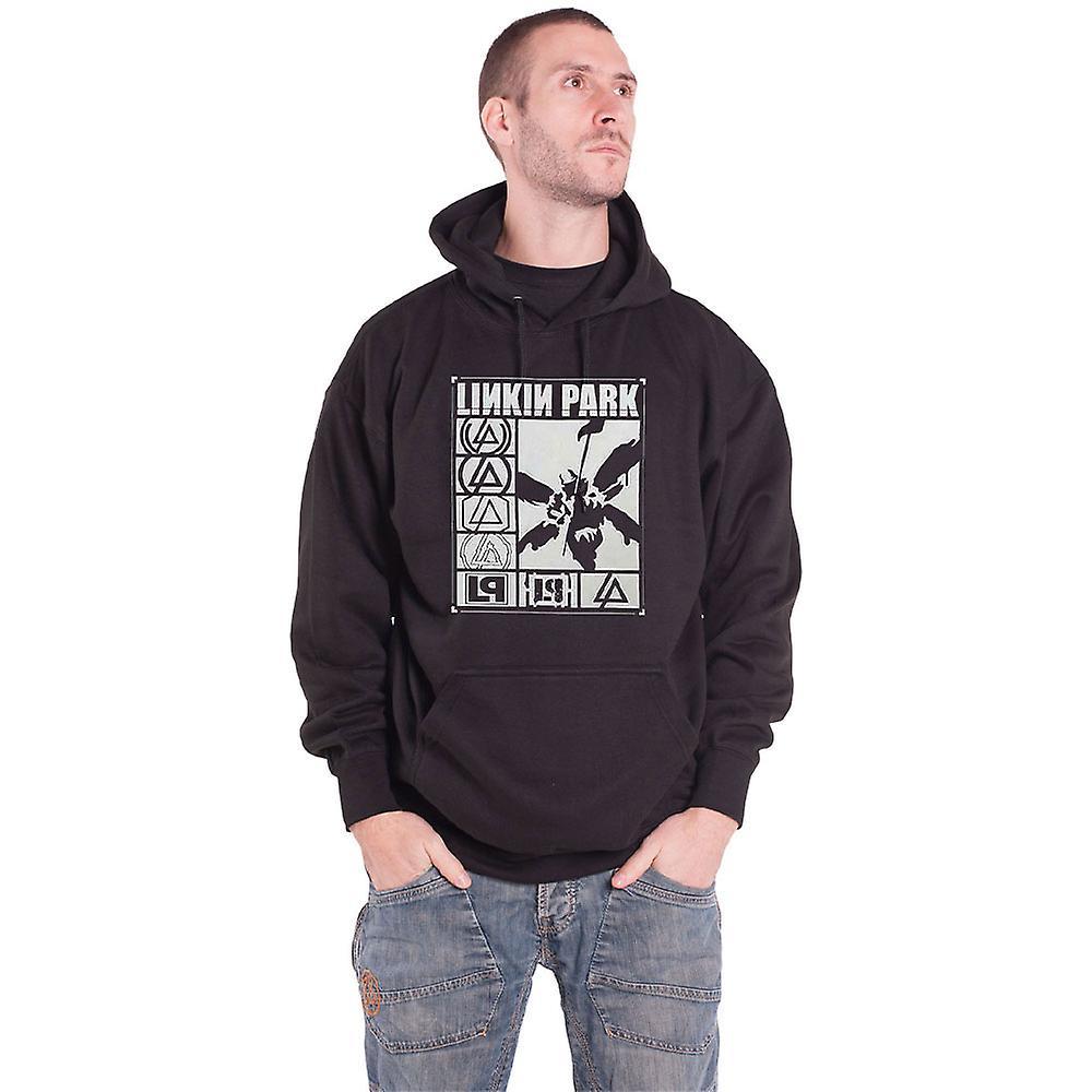 Linkin Park Hoodie Rectangle Logo Pullover Hoodie Black XXL