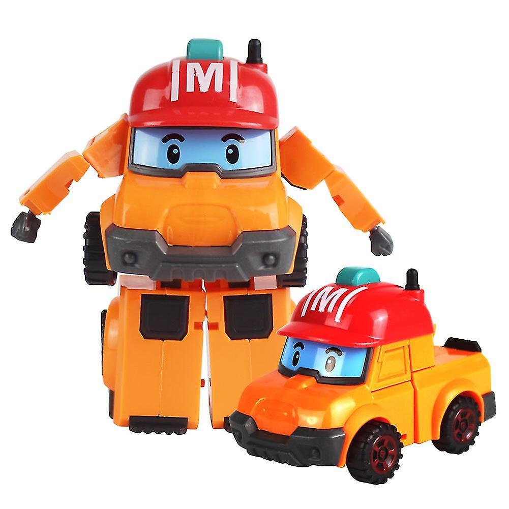 Robocar Poli Action Figure Deformation Police Car Robot Educational Kids Toy - ZHENV Orange