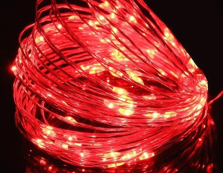 Slowmoose Dc 5v Usb Led String, Silver Wire, Waterproof - Fairy Light Garland Red 10M 100LEDs