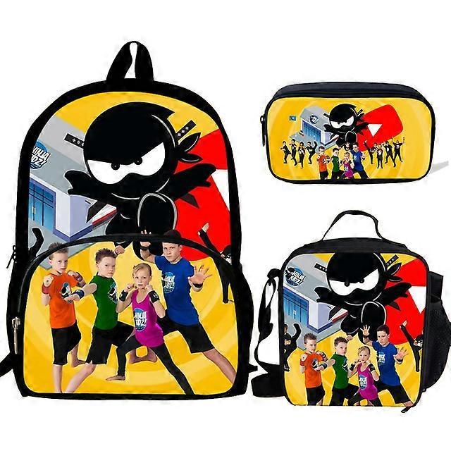 Yyh 3pcs/Set Backpack NINJA KIDZ backpack Shoulder Bags 3D Print School Bag Mochilas Student Backpack H9994