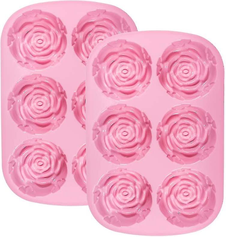 Tianzun Silicone Mold, 2pcs Rose Flower Decorating Mould, 6 Cavity Soap Making Mold Supplies For Soap Candle Diy Crafts