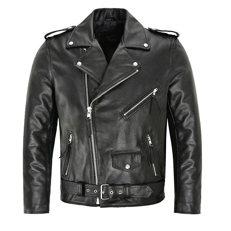 Men Jackets Boutique Punk En Pu Leather Jacket Otorcycle Fashion Slim Fit Leather Black XL