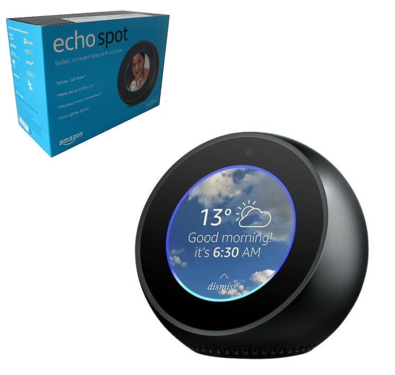 Amazon Echo Spot, Smart Alarm Clock with Alexa - Black