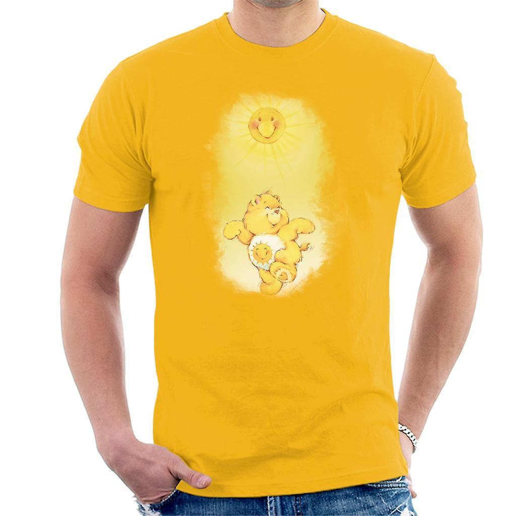 Care Bears Funshine Bear Dancing In The Sun Men's T-Shirt Gold Large