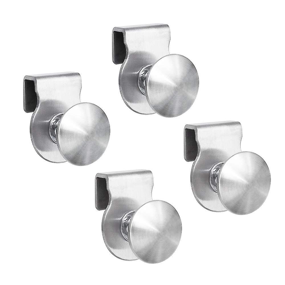 Linkrunning Set of 4 Glass Door Handles, Stainless Steel, No Drilling