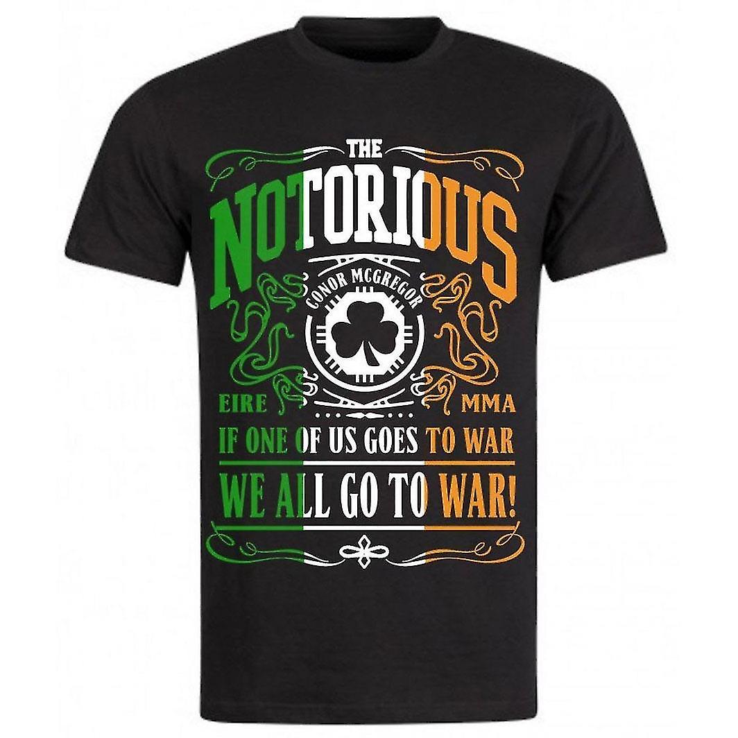 Cryin Conor Mcgregor Black Tee Shirt Go To War Mcgregor L