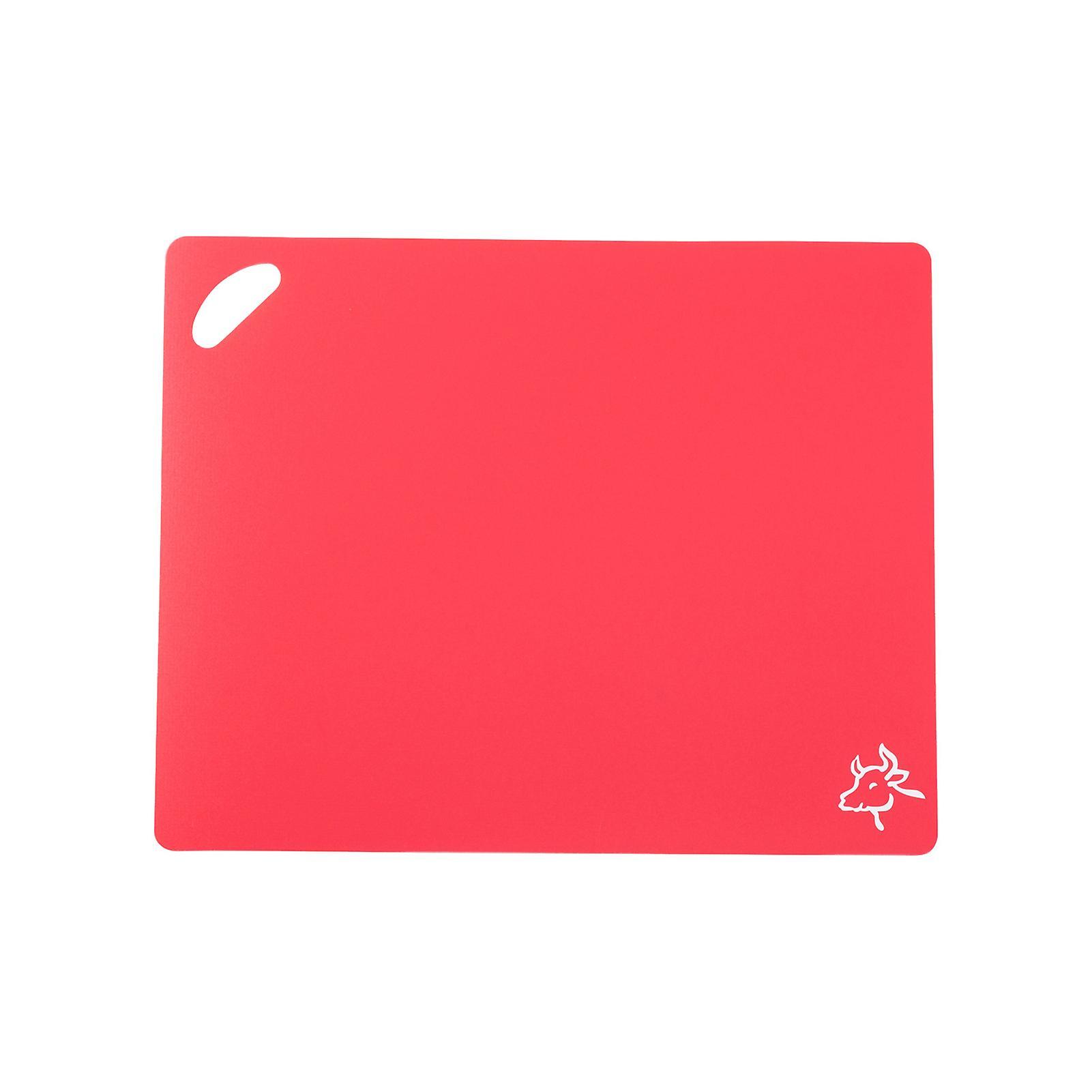 Aislerbee Non-slip Bpa-free Cutting Board Flexible Foldable Cutting Mat Hanging Hole Design Meat Vegetable Thin Chopping Board Red