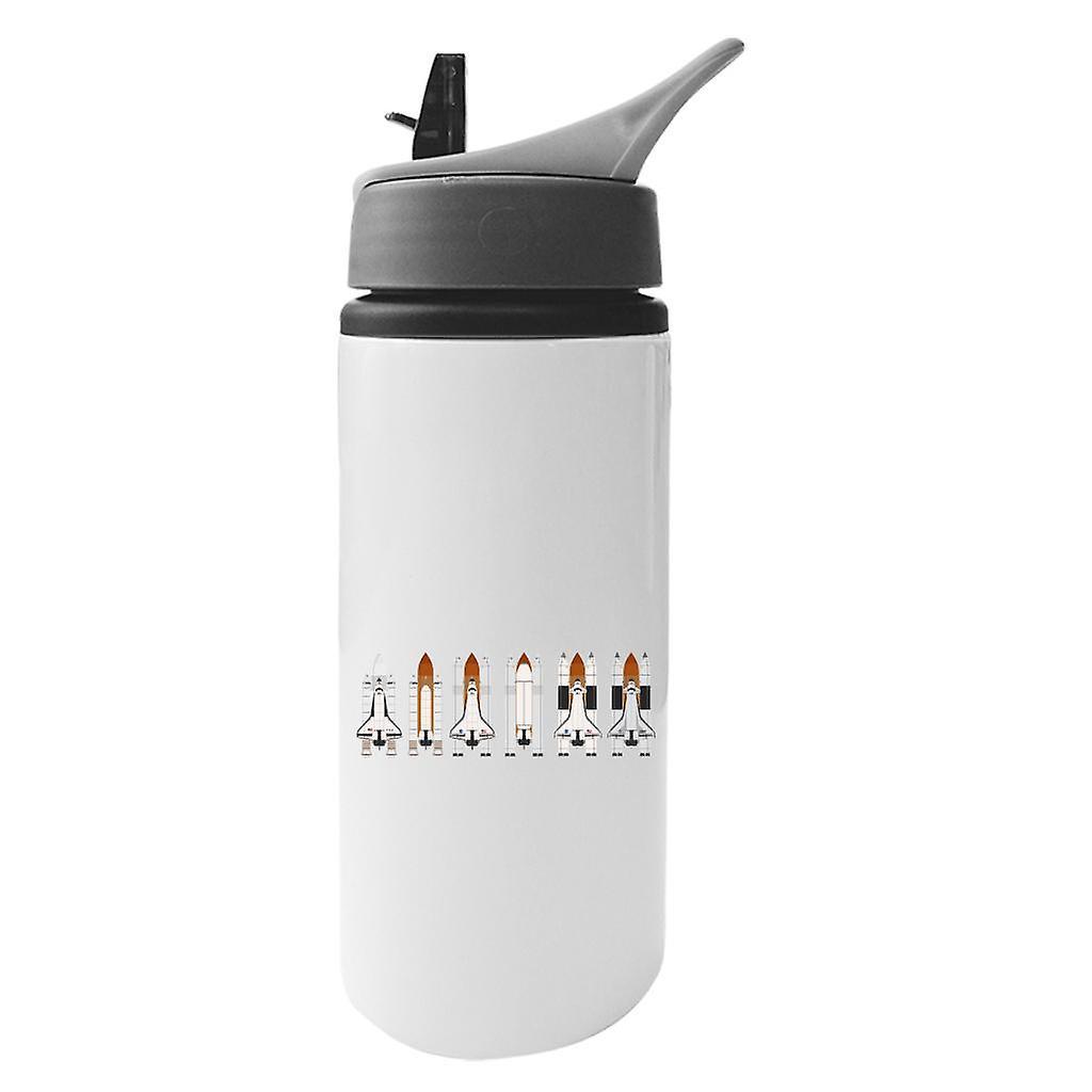 NASA Space Shuttle Program Aluminium Water Bottle With Straw White 625ml