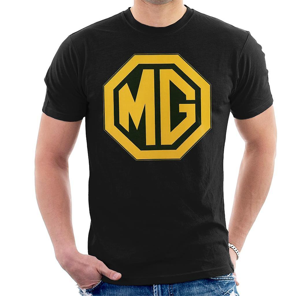 MG Gold Logo British Motor Heritage Men's T-Shirt Black Medium