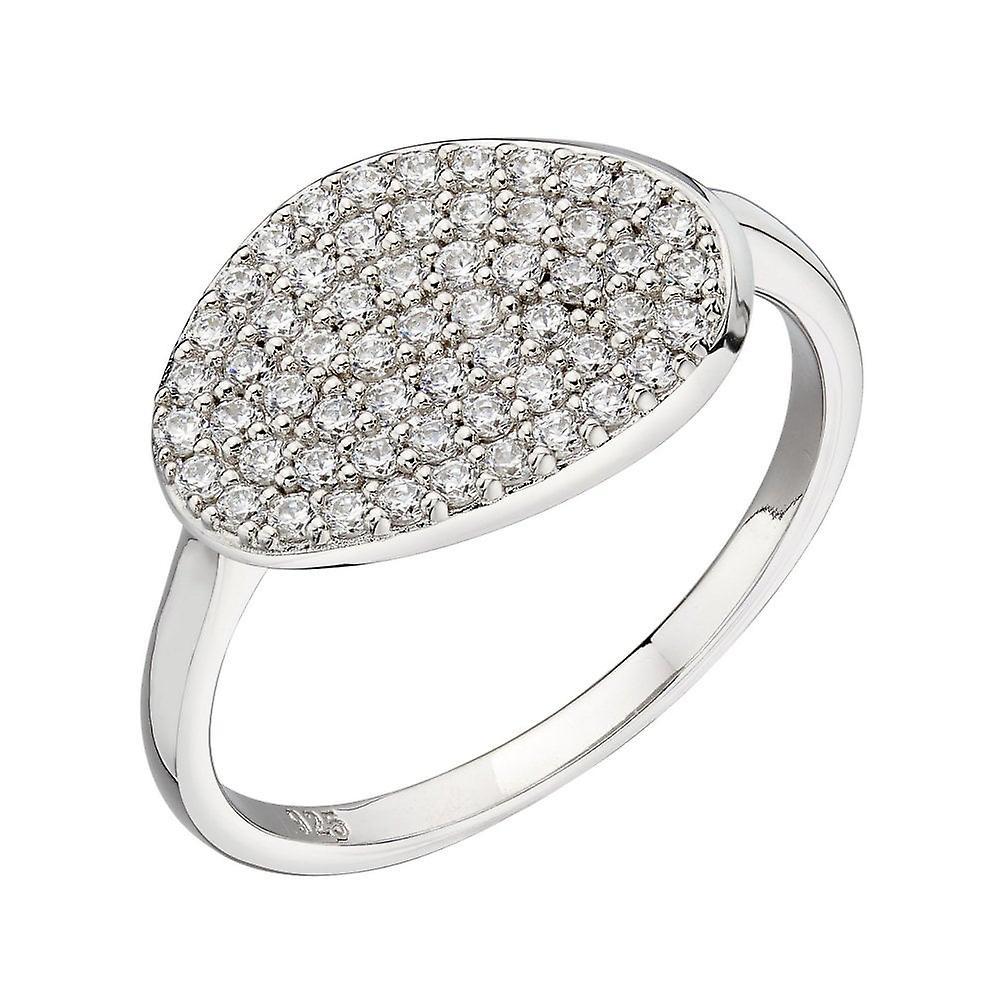 Women's Fiorelli Silver Organic Shape Full Pave Ring Ring R3745C Size 52