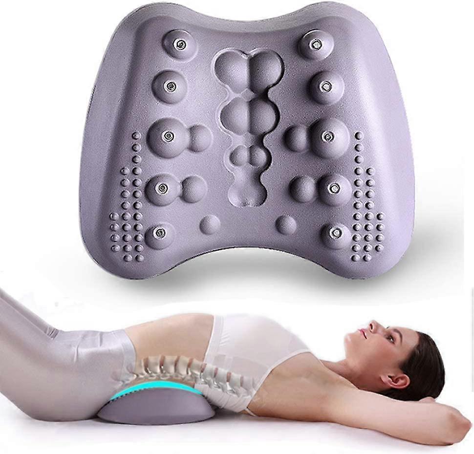 Kensty Lumbar Massage Pillow Treat Sciatica Herniated Disc and Neck Muscle Pain ,Without Electric Massage Pillow Lower Back Stretcher (Gray)