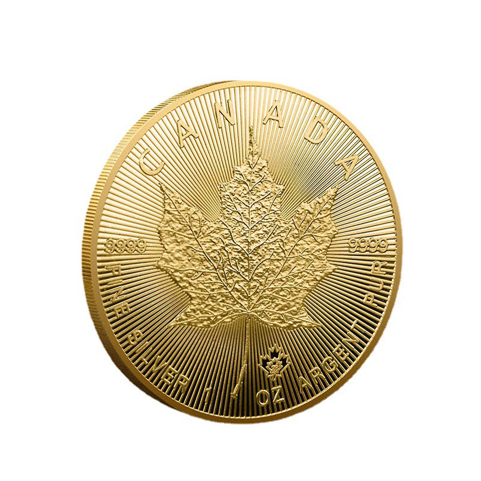 Unbrand Canadian Maple Leaf Gold/Silver Coin 2022 Maple Leaf Commemorative Coin European and American Empress Gold Coin Collection Gift