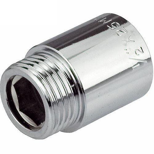 Invena 1/2" bsp (15mm) pipe  female x male chrome brass - 20-100mm long 40mm