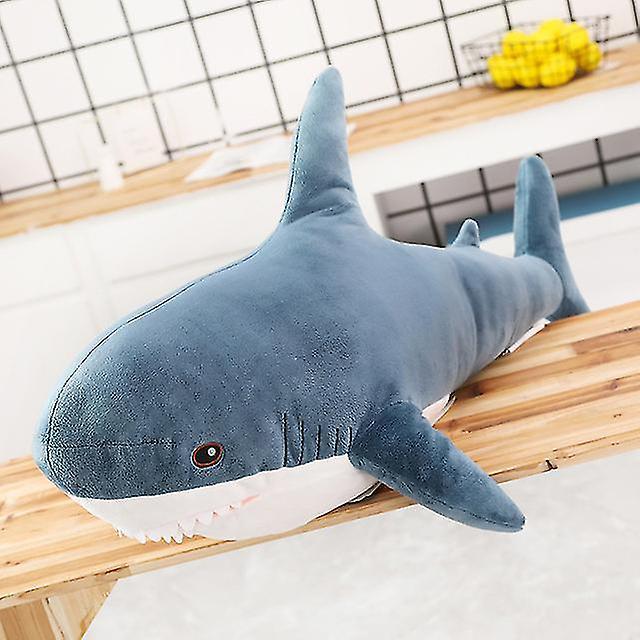 140cm Giant Cute Shark Plush Toy Soft Stuffed Speelgoed Animal Reading Pillow For Birthday Gifts Cushion Doll Gift For Children Xixi 45cm Blue