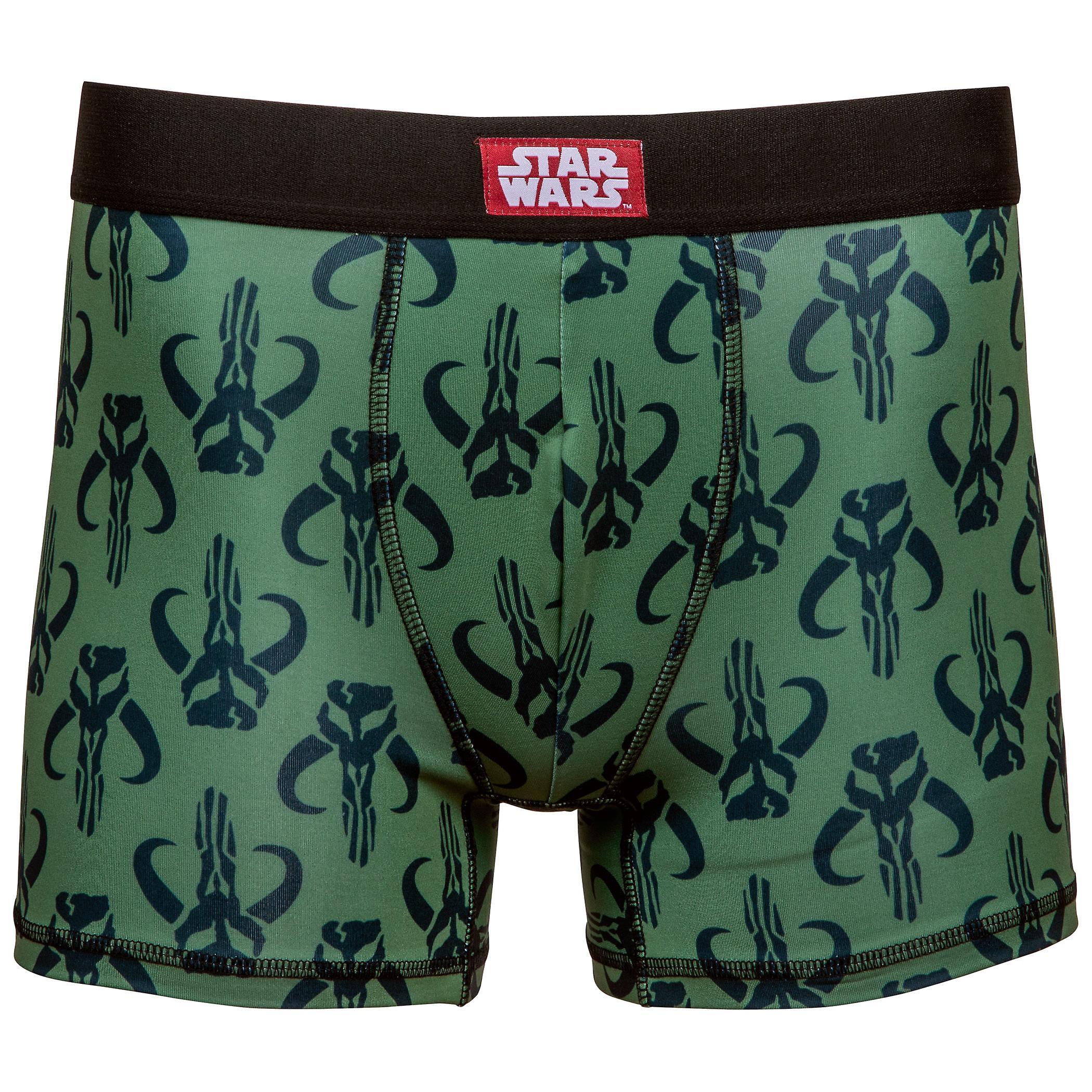 Star Wars Mandalorian Symbol Men's Underwear Boxer Briefs Green XLarge (40-42)