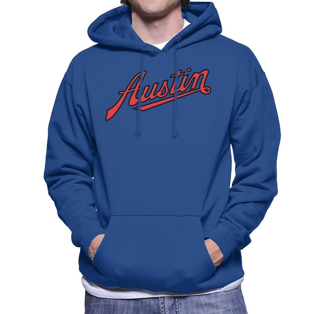 Austin Logo British Motor Heritage Men's Hooded Sweatshirt Royal Blue Medium