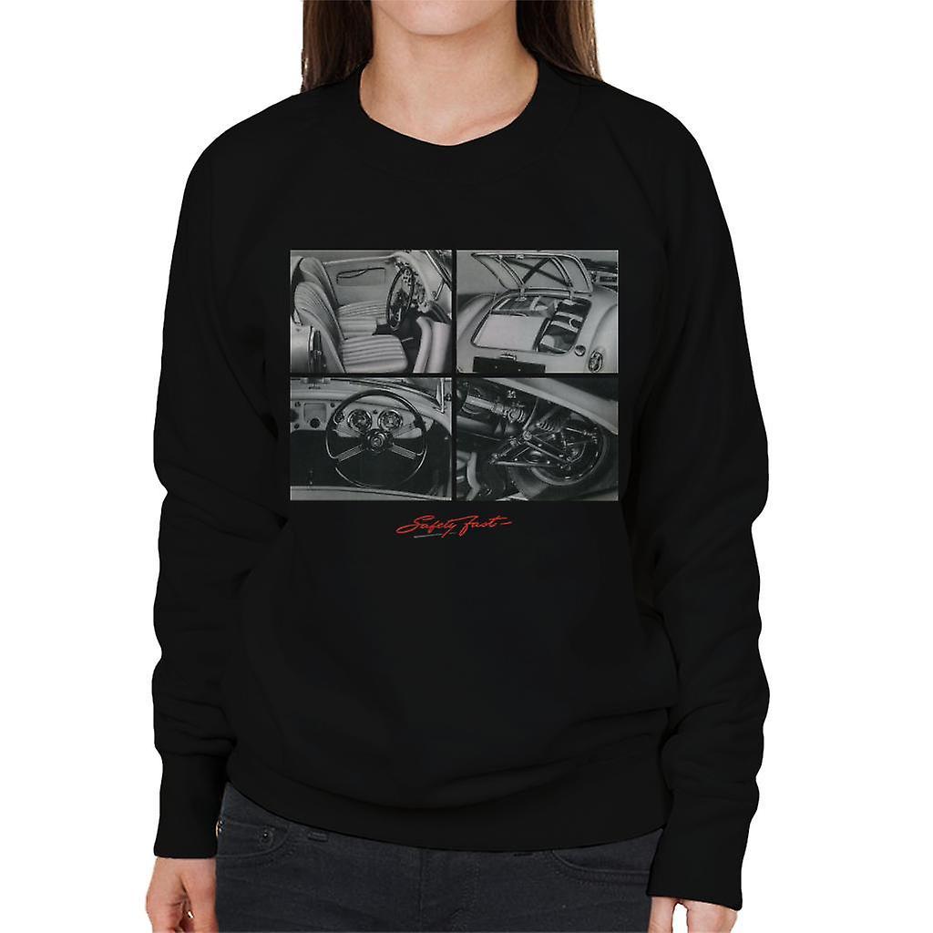 MG Safety Fast Montage British Motor Heritage Women's Sweatshirt Black Medium