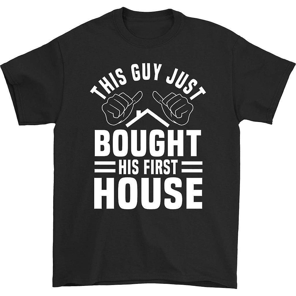 HISHARK This guy just bought his new house t-shirt Black XXL