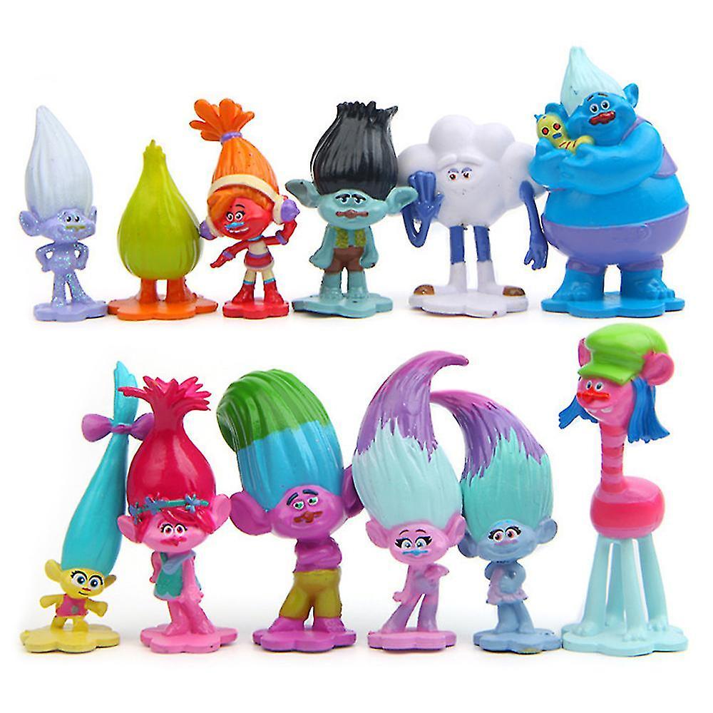 Aswei 12 Pcs Troll Toys, Mini Troll Figure Toys Collectible Model Dolls Minifigures Table Ornaments Decoration Gift For Kids