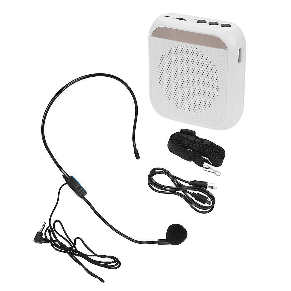 Tinksky 1 Set Portable Metal Voice Amplifier Sound Microphone Voice Amplifier Device White 9X8.4X2.8CM