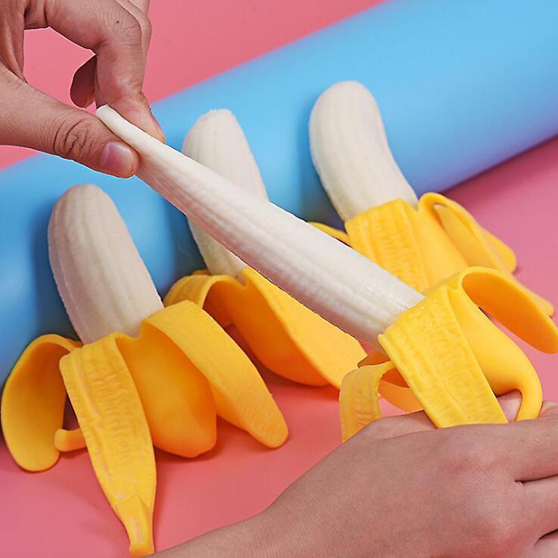 Unbrand Elastic Simulation Banana Slow Rising Squeeze Toy Stress Reliever Antistress Toy Yellow